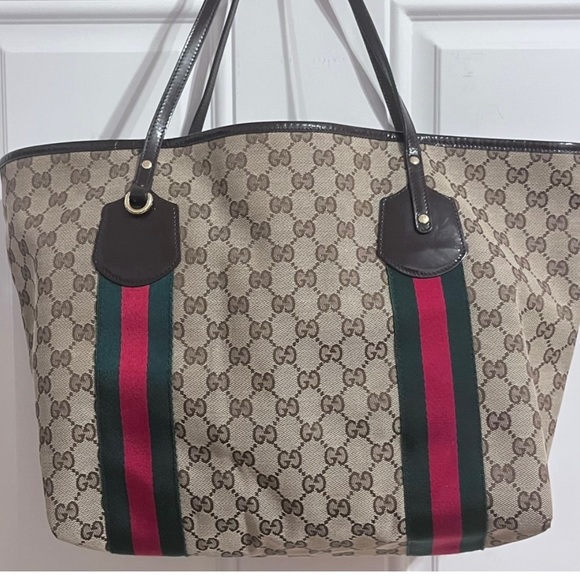 Authentic Gucci Jolie Web Sherry Tote - Picture 1 of 8